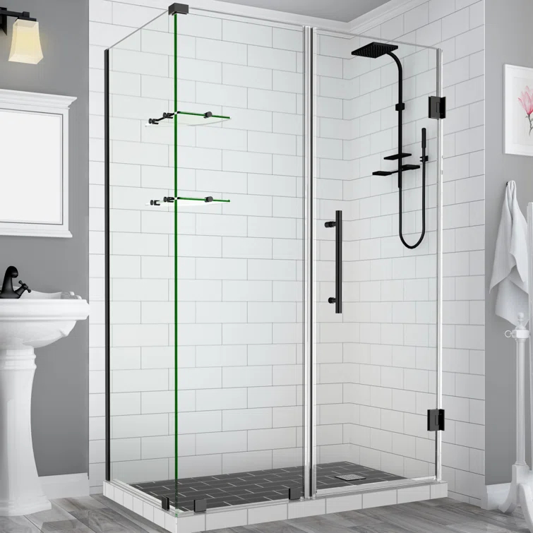 Aston Bromley GS Frameless 30.38" x 72" Rectangle Hinged Shower Enclosure SEN962EZ-MB-663030-10