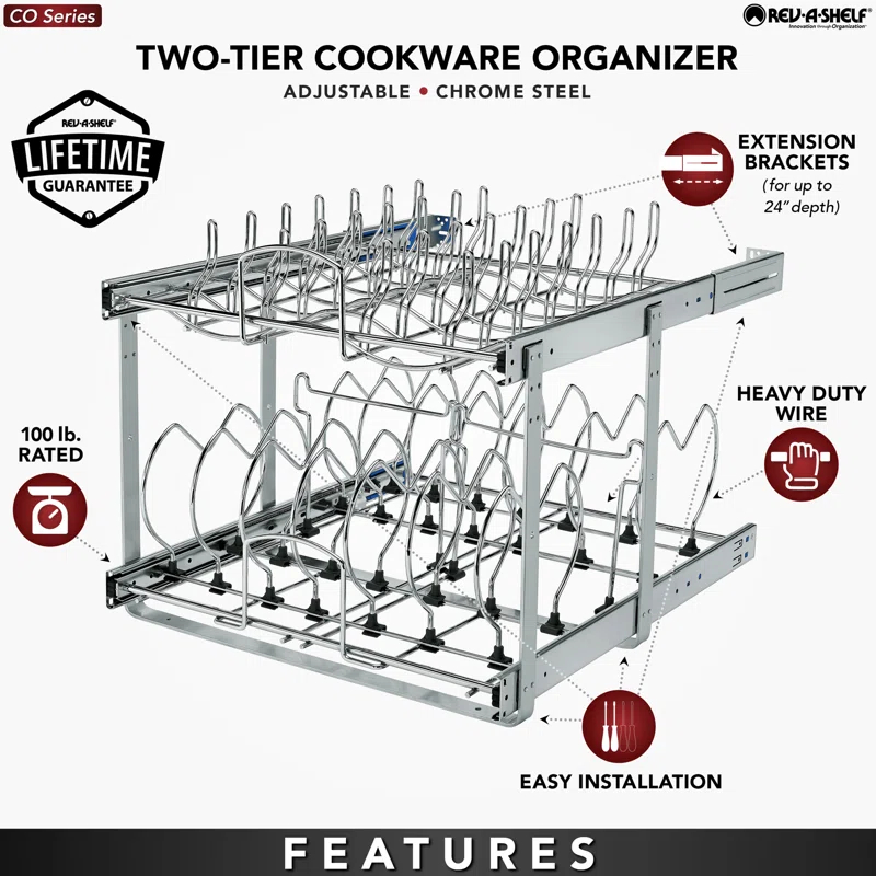 Rev-A-Shelf Rev-A-Shelf Pullout Cabinet Pot and Pan Organizer