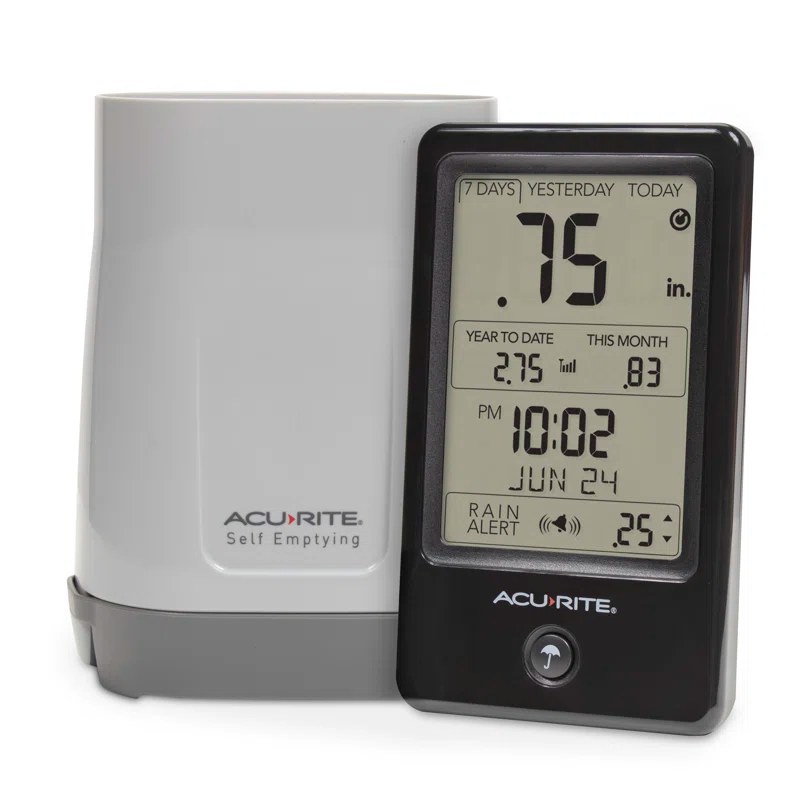 AcuRite AcuRite Wireless Self-Emptying Rain Gauge with Indoor Digital Display (02446)