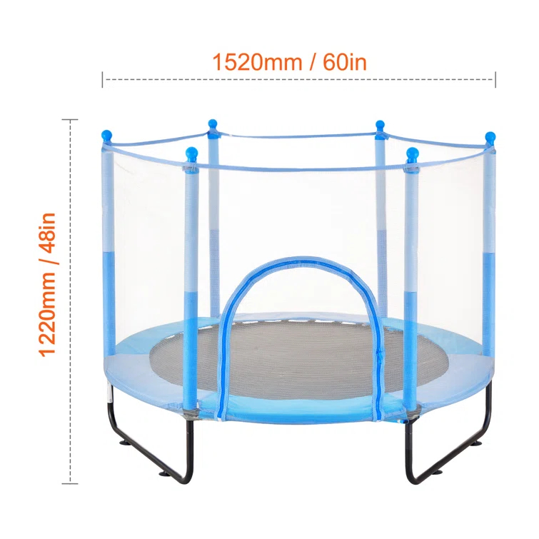 VEVOR 60" Trampoline for Kids Mini Toddler Trampoline with Net Indoor Outdoor