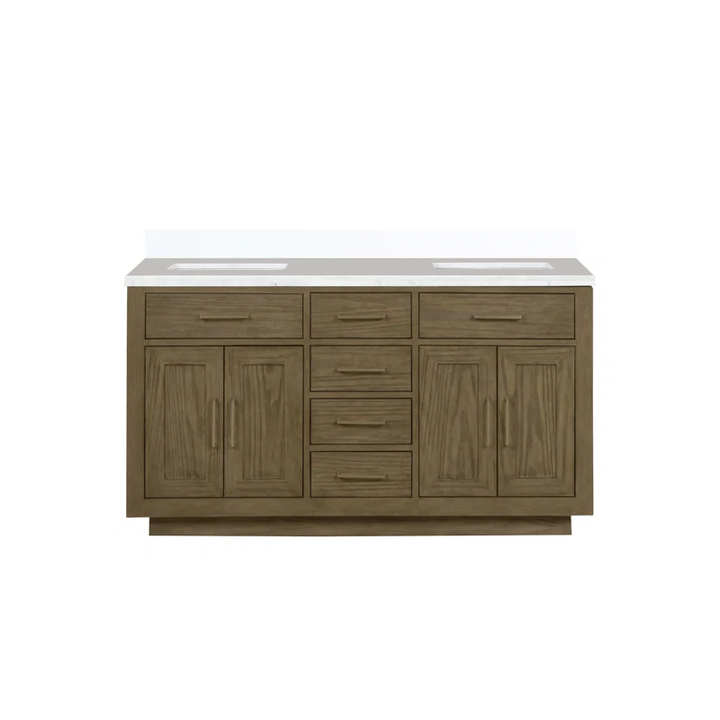 Abbey 60 in W x 22 in D Double Bath Vanity and White Quartz Top