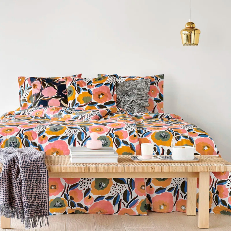Marimekko Rosarium Cotton Pink Duvet Cover Set