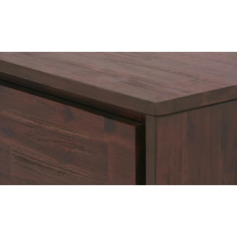 Simpli Home Lowry 63"W Solid Wood Modern Industrial TV Stand for TVs up to 70" with Storage