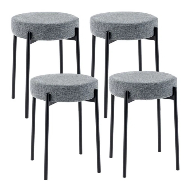 George Oliver Bar Stools Set Of 4 Upholstered Kitchen Stools With Foot Pads