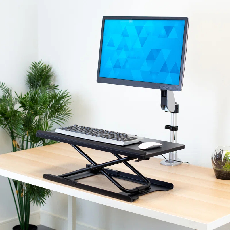 Mount-It! Height Adjustable Standing Keyboard Tray for Desktop, Sit Stand Key Board & Mouse Platform