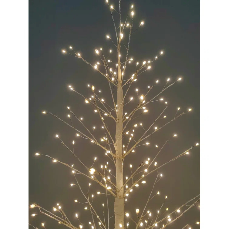 White Birch Tree with LED Lights Indoor Use Only