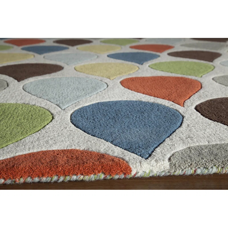 Harriet Bee Javeed Handmade Tufted Wool Lime Green Rug