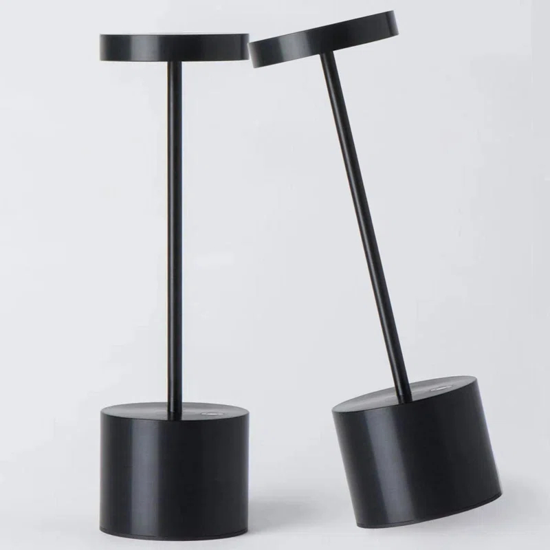 Orren Ellis 2-Pack Cordless Rechargeable Metal Table Lamps: 5000Mah Battery, 3 Brightness Levels, USB Portable Powered