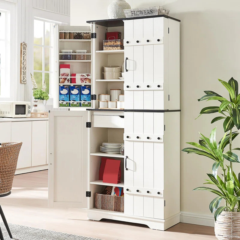 Gracie Oaks 72" Tall Farmhouse Kitchen Pantry