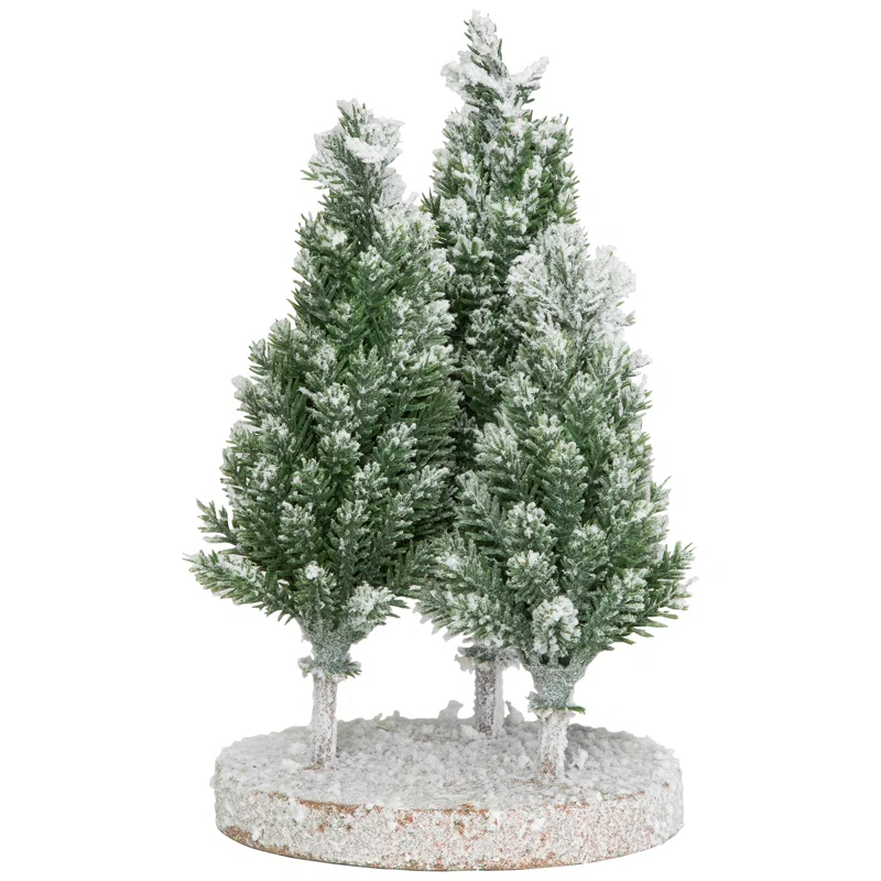Northlight Seasonal Frosted Trio Of Pine Trees Christmas Decoration - 8" - Unlit