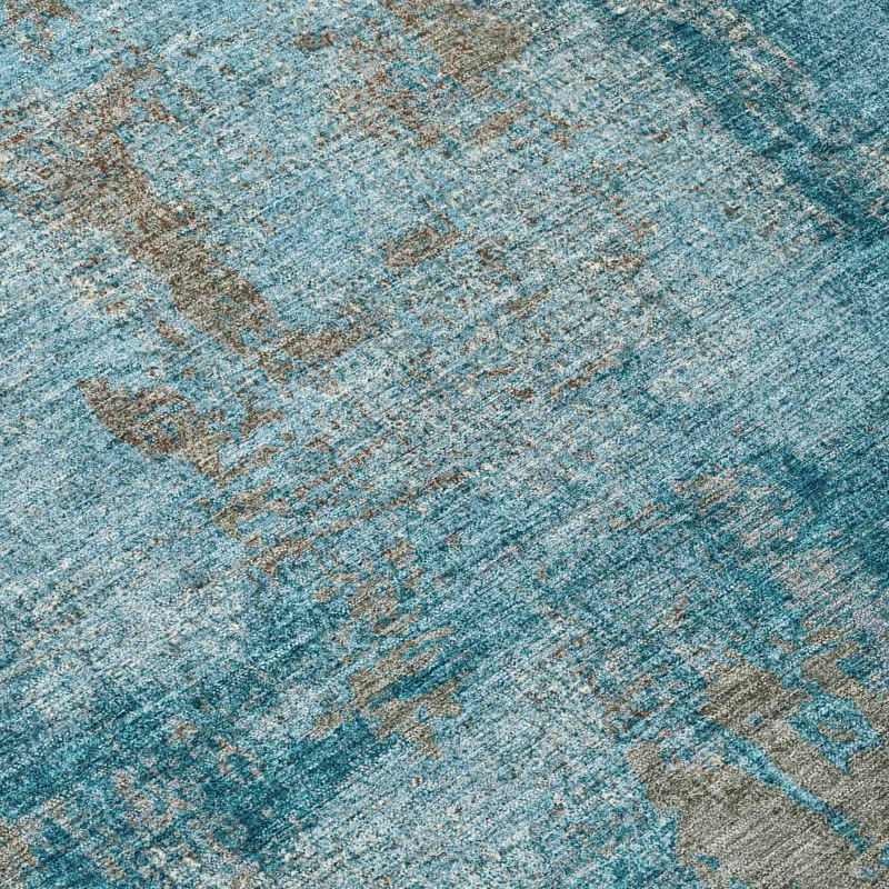 Machine Washable Indoor/Outdoor Chayden ACN989 Teal Rug