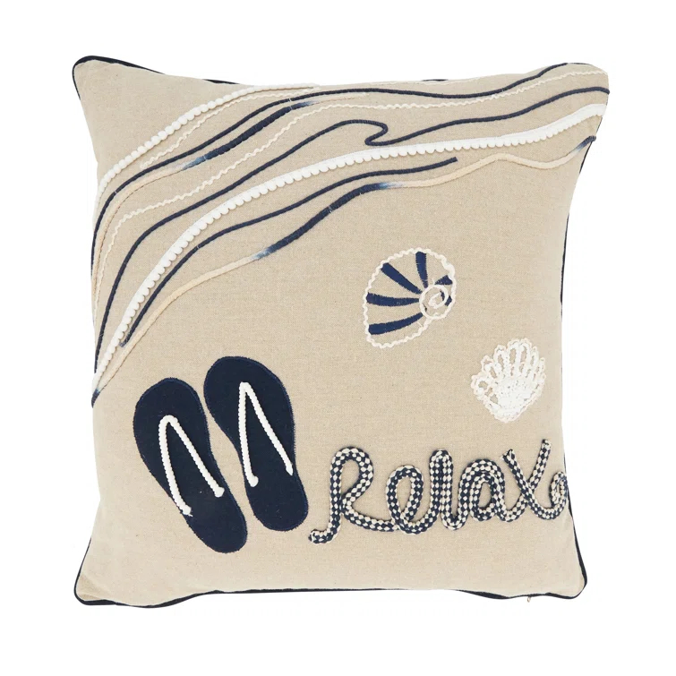 Saro Naviguer Collection Cotton Throw Pillow