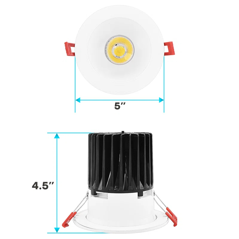 4" Regressed Selectable CCT New Construction LED Canless Recessed Lighting Kit