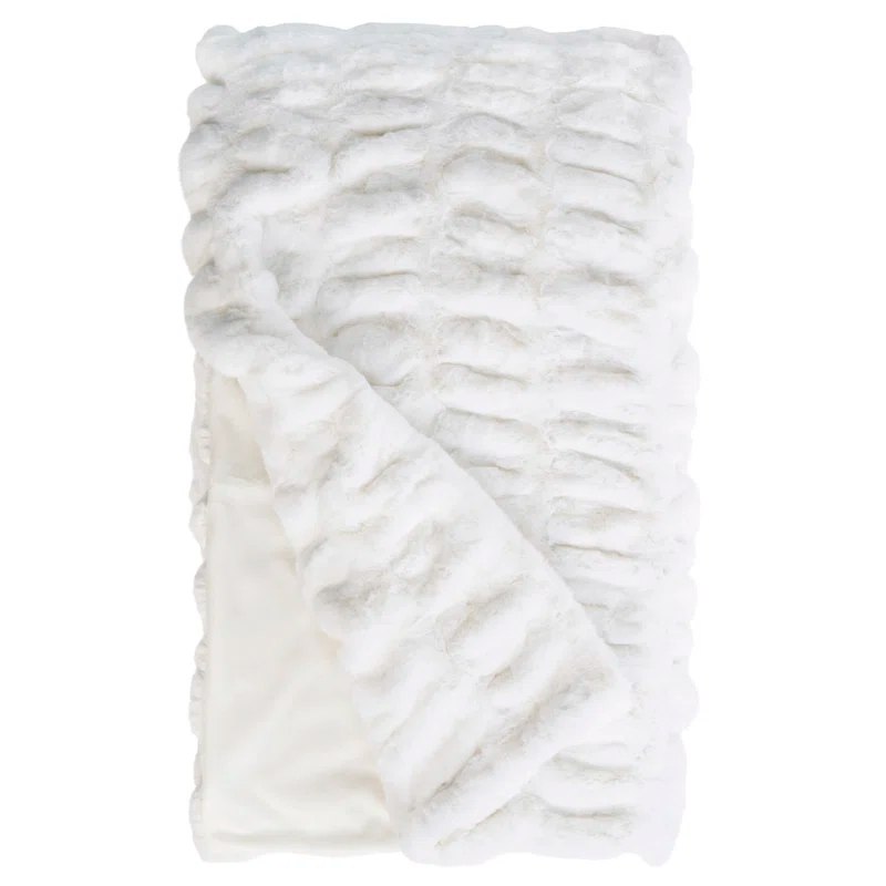 Donna Salyer's Fabulous-Furs Couture Collection Faux Fur Throw Snow Mink