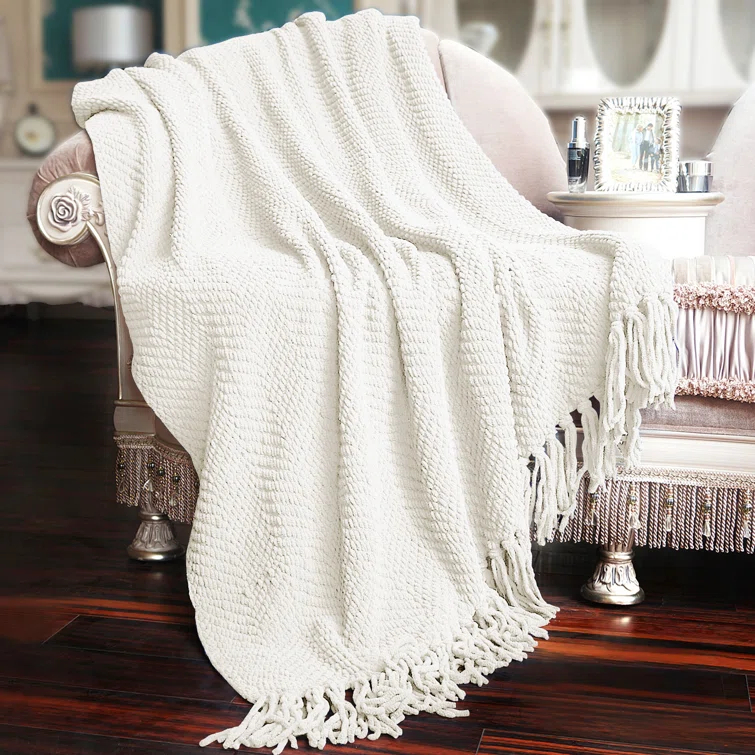 Home Soft Things Tweed Knitted Throw Blanket