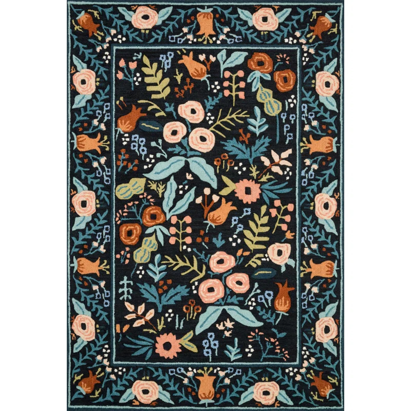 Rifle Paper Co. x Loloi Rifle Paper Co. x Loloi Les Fleurs LES-01 Black Rug
