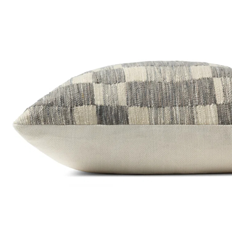 Adams Pillow by Amber Lewis x Loloi - Charcoal and Ivory / 18" x 18" / Polyester
