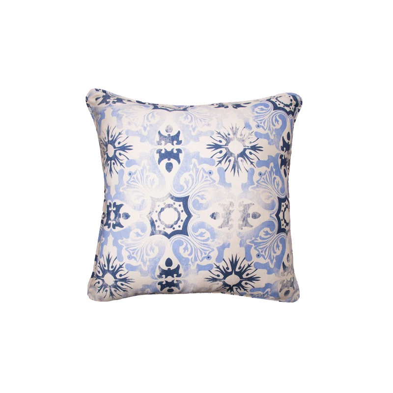 C&F Home Blue Tile Woven Throw Pillow
