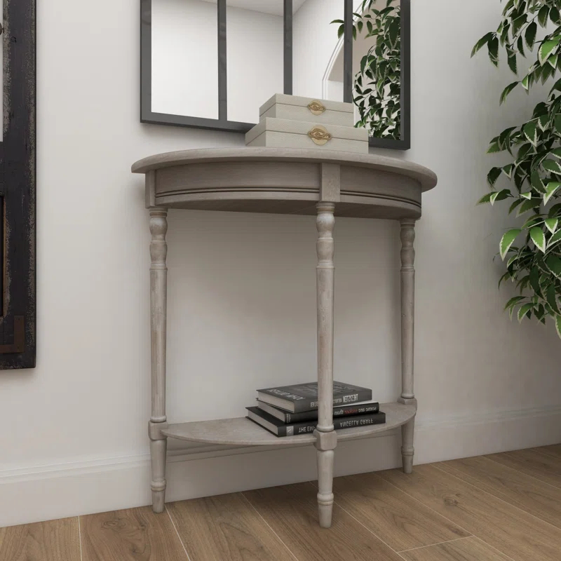 Ophelia & Co. Mcbroom Wood Half Moon 1 Shelf Console Table