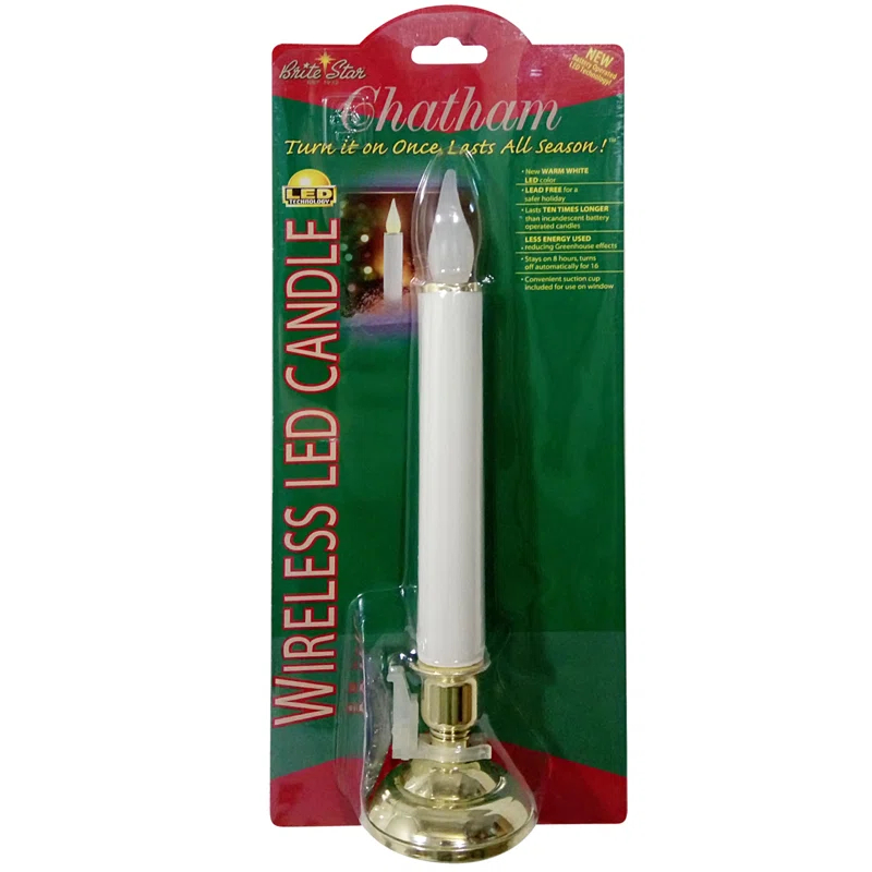 Brite Star Unscented Flameless Taper Candle