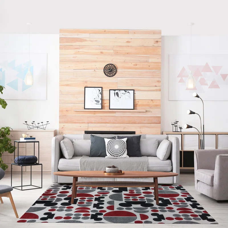 Disney by Gertmenian Licensed Disney Bravo Mickey Mouse Spheres Black/Red/White Indoor Area Rug