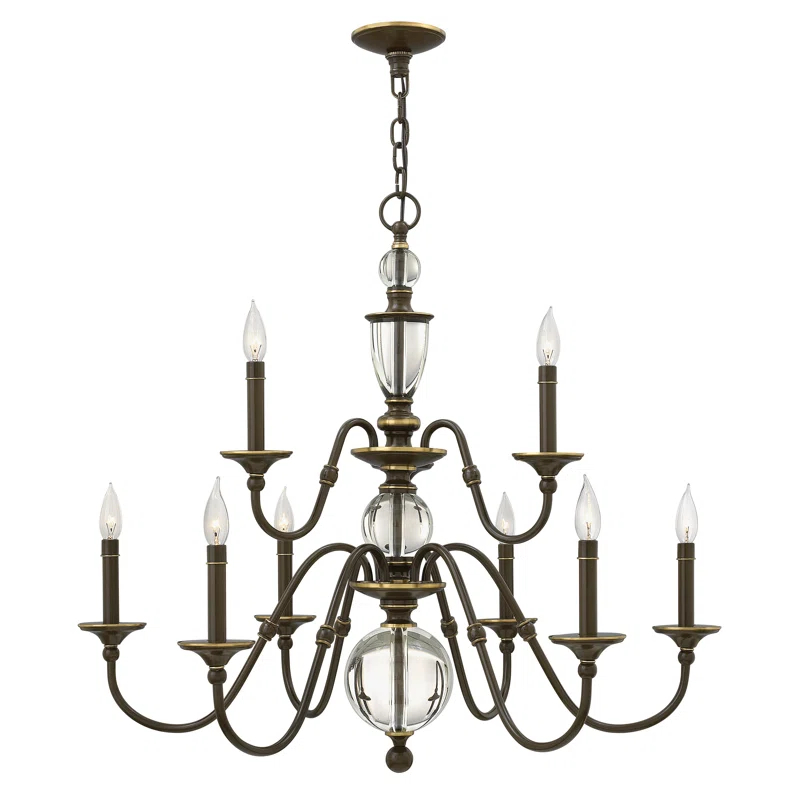 Hinkley Eleanor 6 - Light Candle Style Classic Chandelier with Crystal Accents