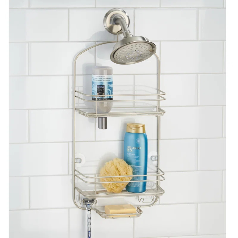 iDesign iDesign Medium Metal Hanging Shower Caddy, Bath Organizer, Satin