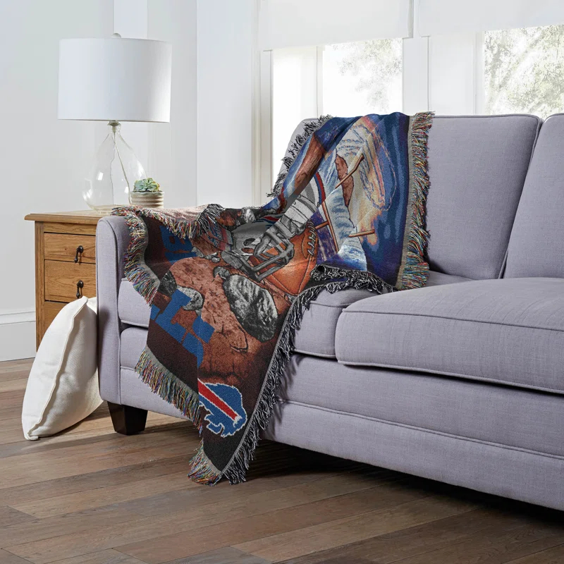 Northwest NFL Buffalo Bills Throw Blanket, Vintage Football Fan Decor, 48x60 Inches