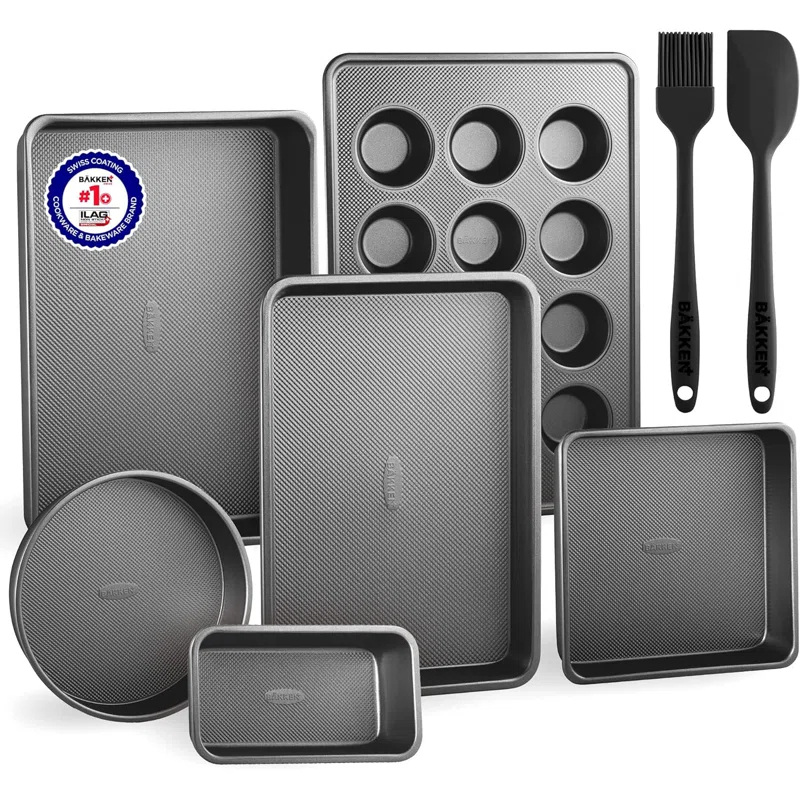 Lifemaster Bakken- Swiss 8 Piece Non-Stick Steel Bakeware Set