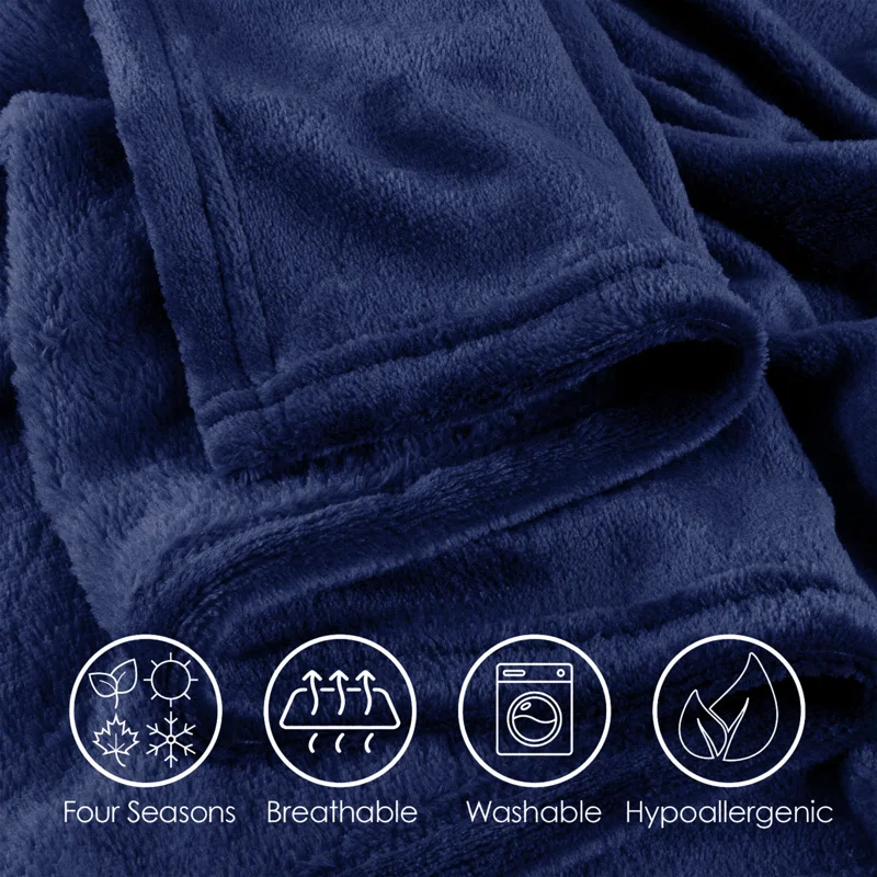IMPERIAL HOMEWARE LONDON LIMITED Reversible Mink Faux Plush Fur Fleece Blanket