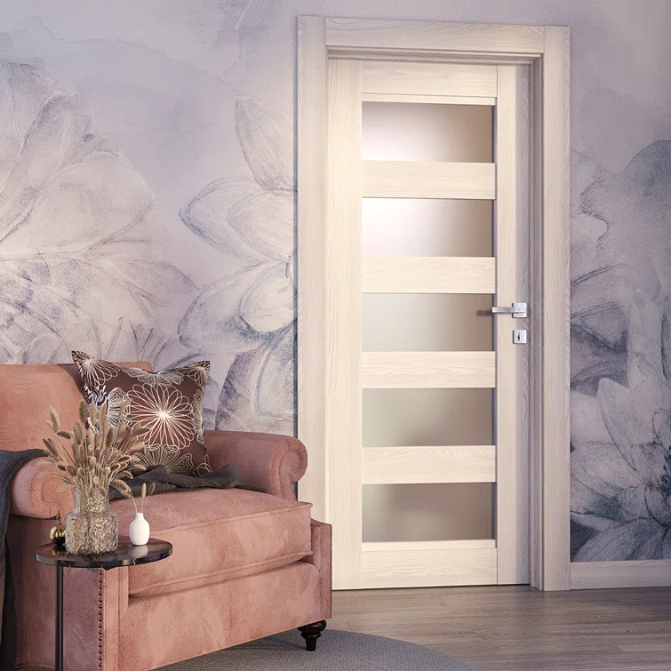 Belldinni Avon 07-07 Panelled Manufactured Wood and Glass Interior Door Slab