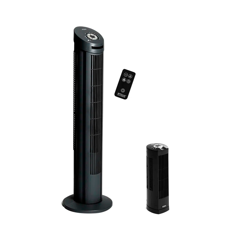 Seville Classics UltraSlimline® 40" Oscillating Tower Fan Combo