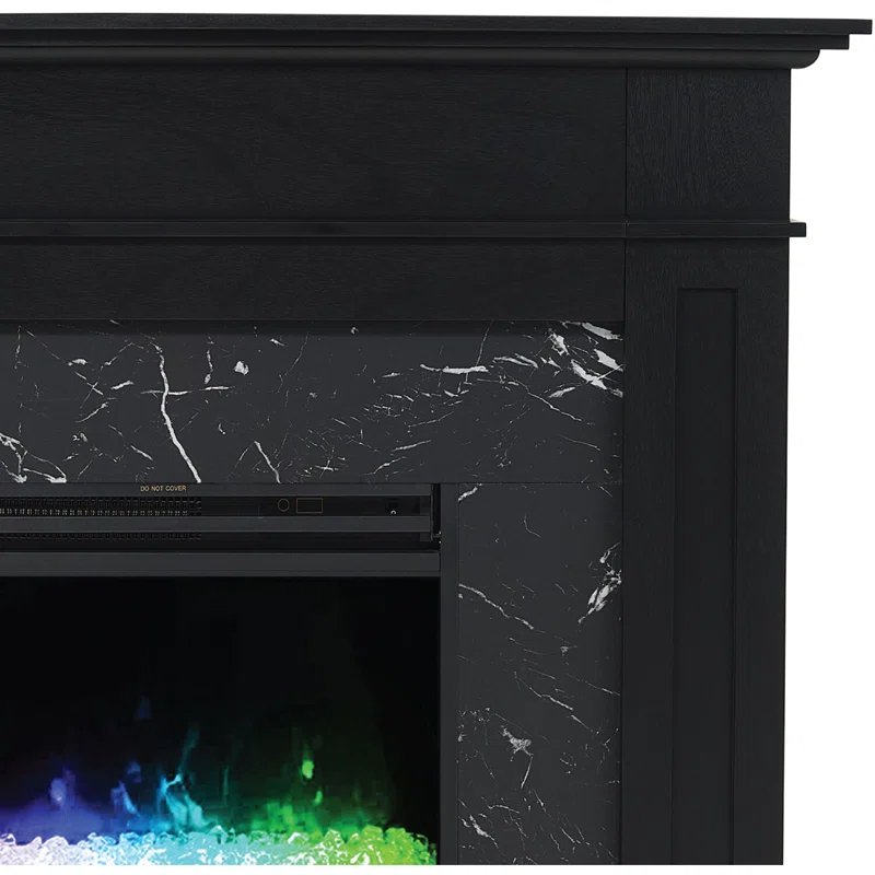 Cambridge Cambridge Sofia 53-in. Electric Fireplace Mantel in with Black Marble Inlay and Crystal Rocks