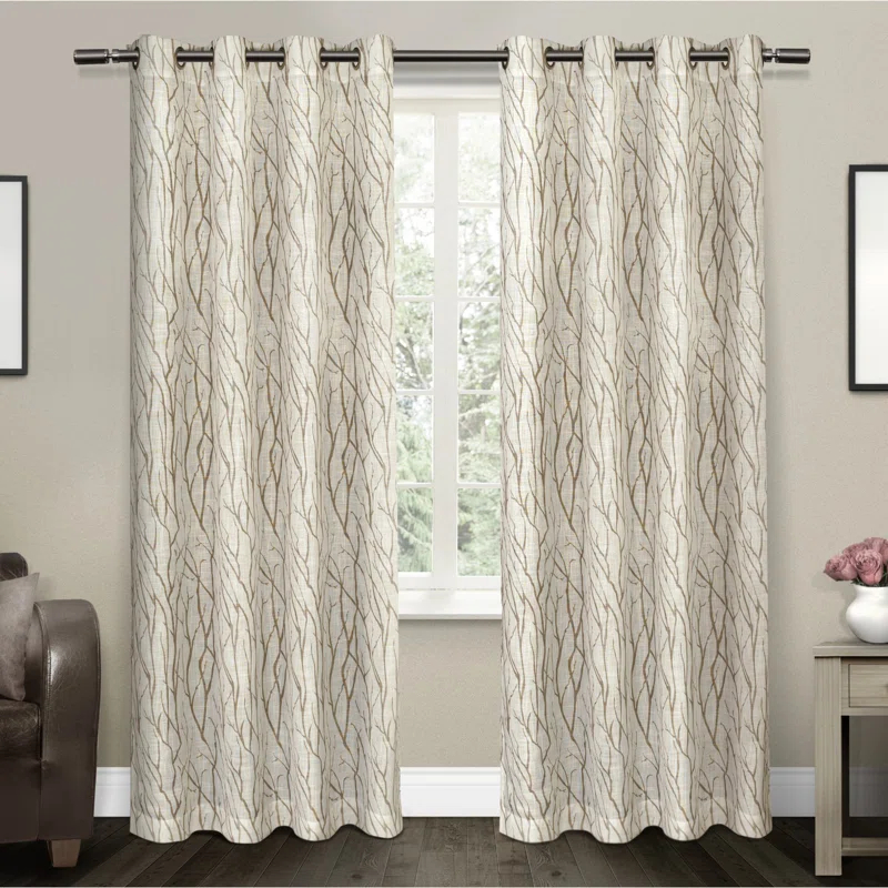 Winston Porter Leija Floral Sheer Grommet Curtain Panels & Reviews | Wayfair