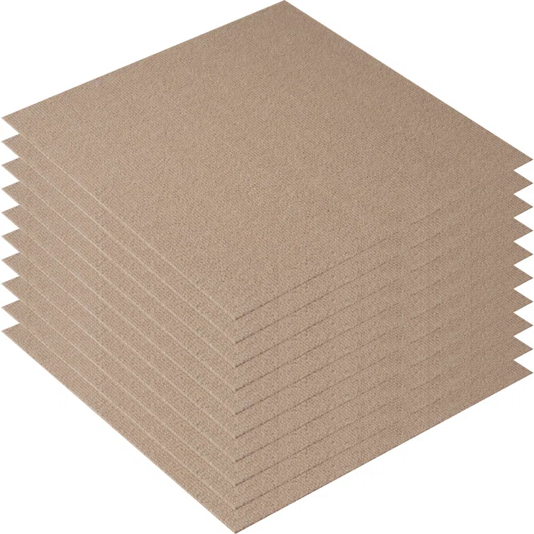 VEVOR 18'' W x 18'' L Level Cut And Loop Polyester Carpet Tile (Set of 10)