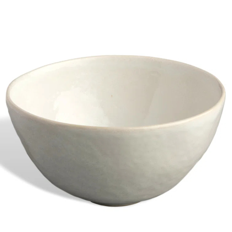 White Ceramic Transitional Soup and Cereal Bowl