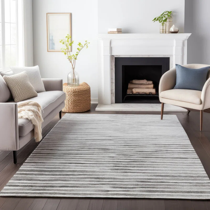 Premium Machine Washable Cerrito AMF187 Gray Rug
