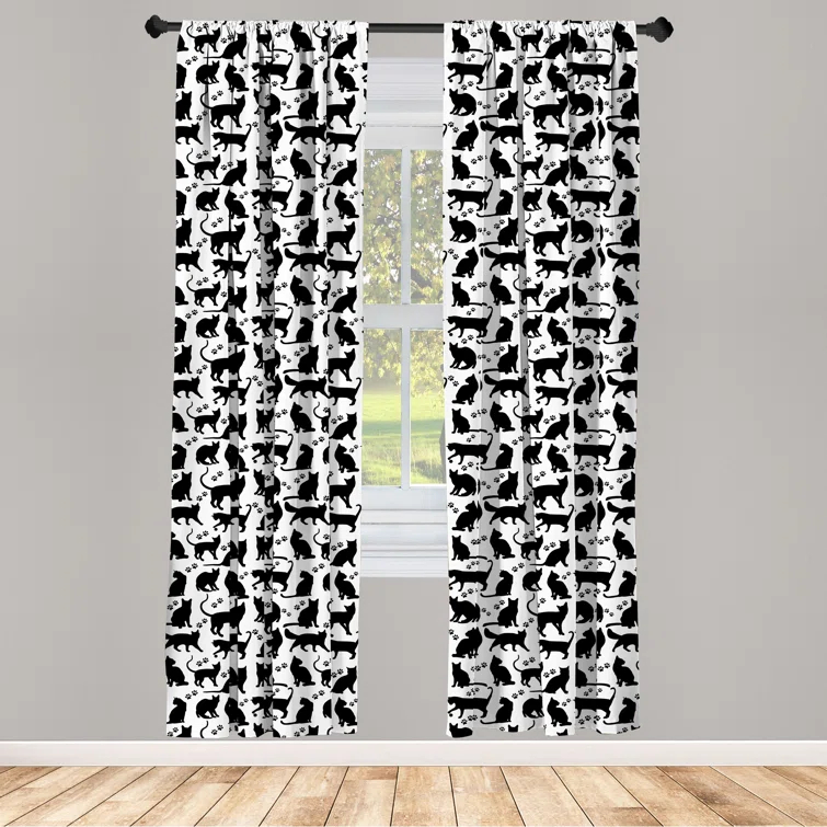 Ambesonne Semi-Sheer Rod Pocket Sliding Panel (Set of 2)