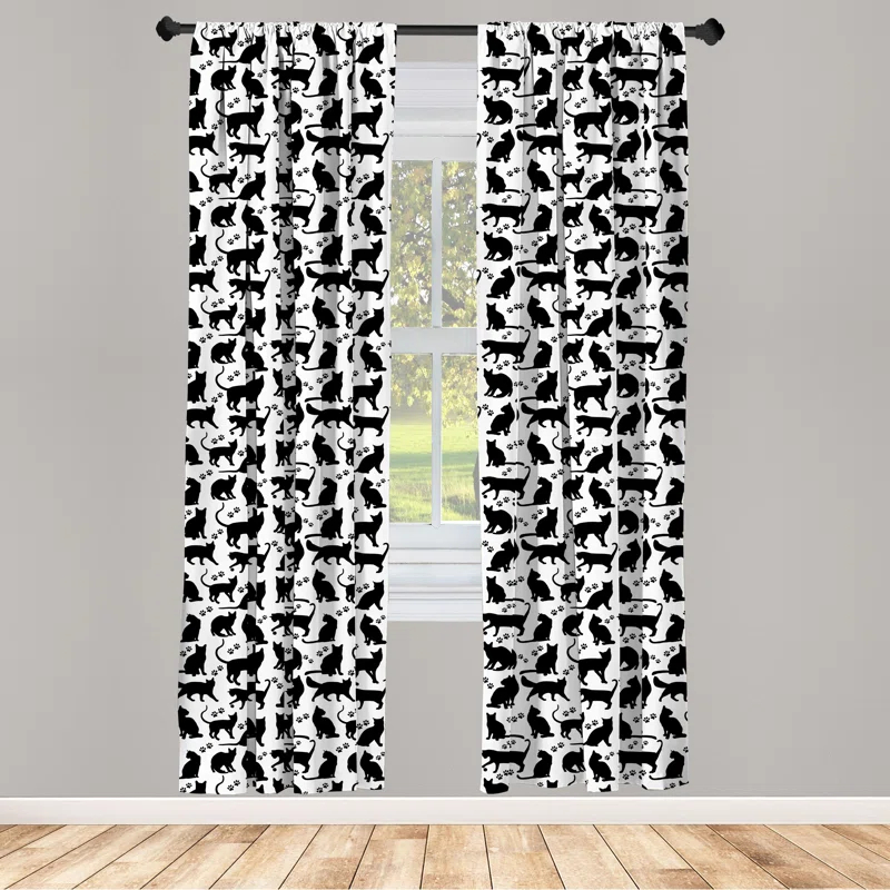 Ambesonne Semi-Sheer Rod Pocket Sliding Panel (Set of 2)