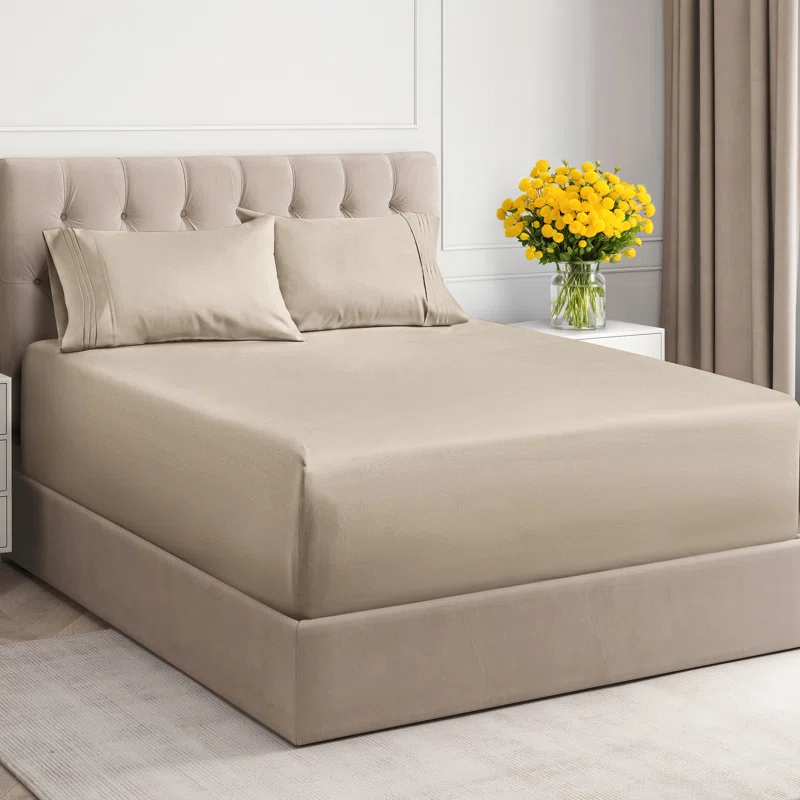 CGK Linens Extra Deep Pocket luxury Sheet Set - Solid Ultra Soft & Cooling Sheet Sets