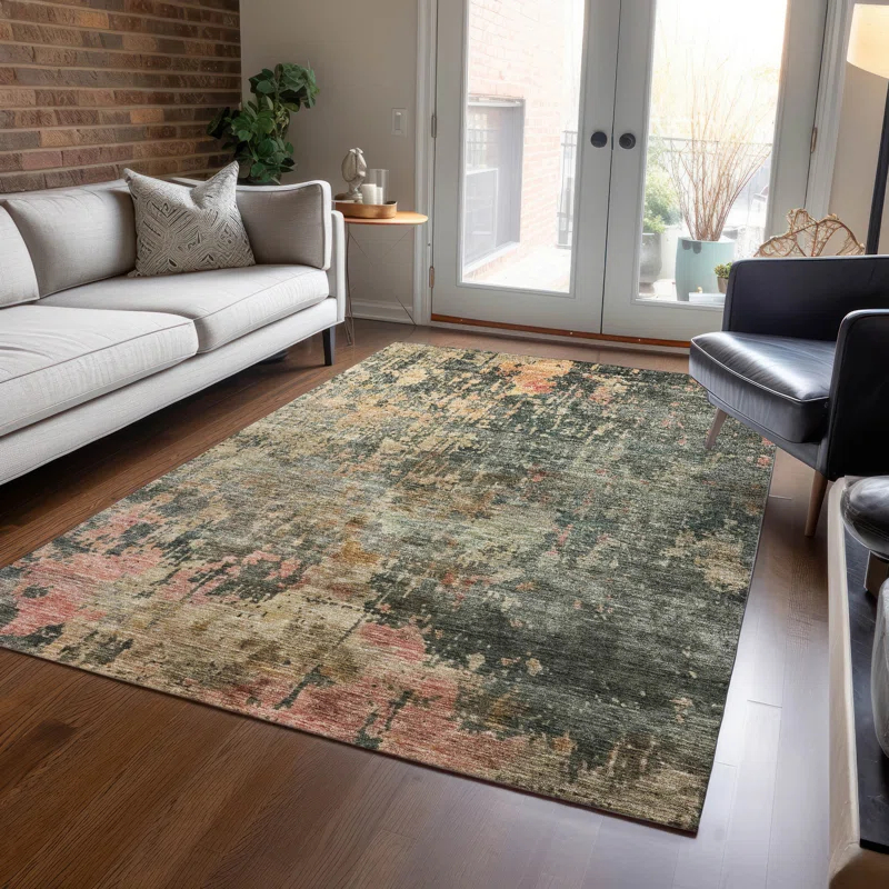 Machine Washable Indoor/Outdoor Chantille ACN1214 Sage Rug