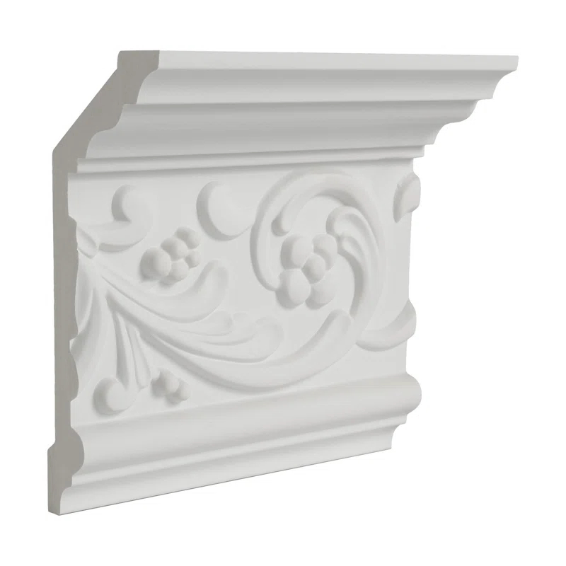 Architectural Products by Outwater L.L.C. 2-1/2 in x 5-7/8 in x 6 in Long Polyurethane Floral Crown Moulding Sample