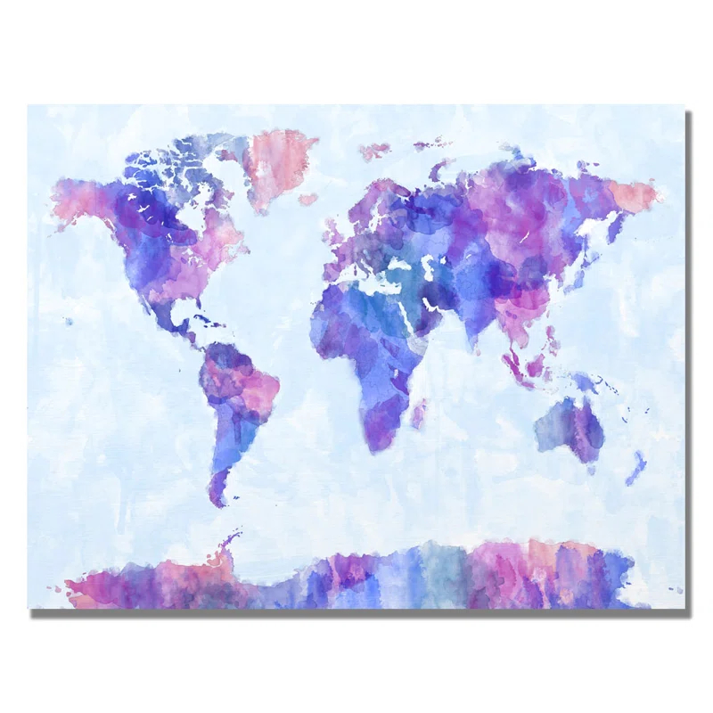 " Watercolor World Map IV " by Michael Tompsett