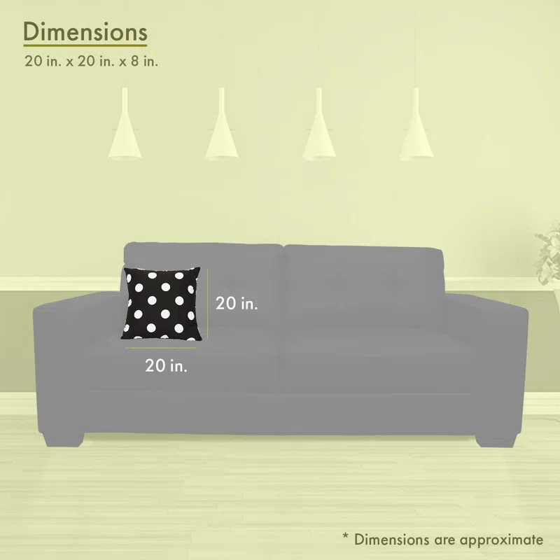 Polka Dot Polka Dots Cotton Reversible Throw Pillow