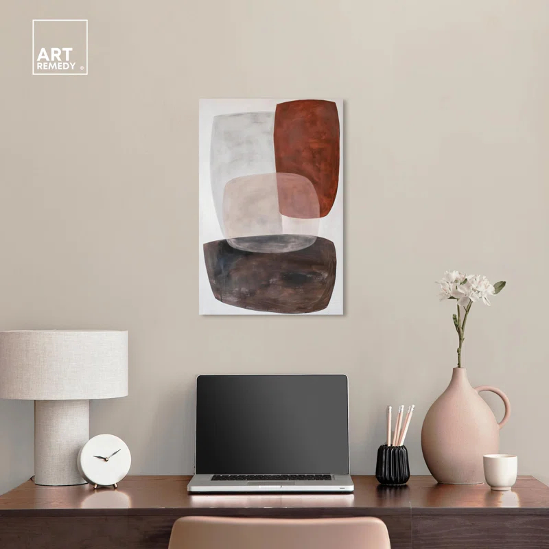 Art Remedy Dynamic Triangles Canvas Earthy Abstract Art by Art Remedy