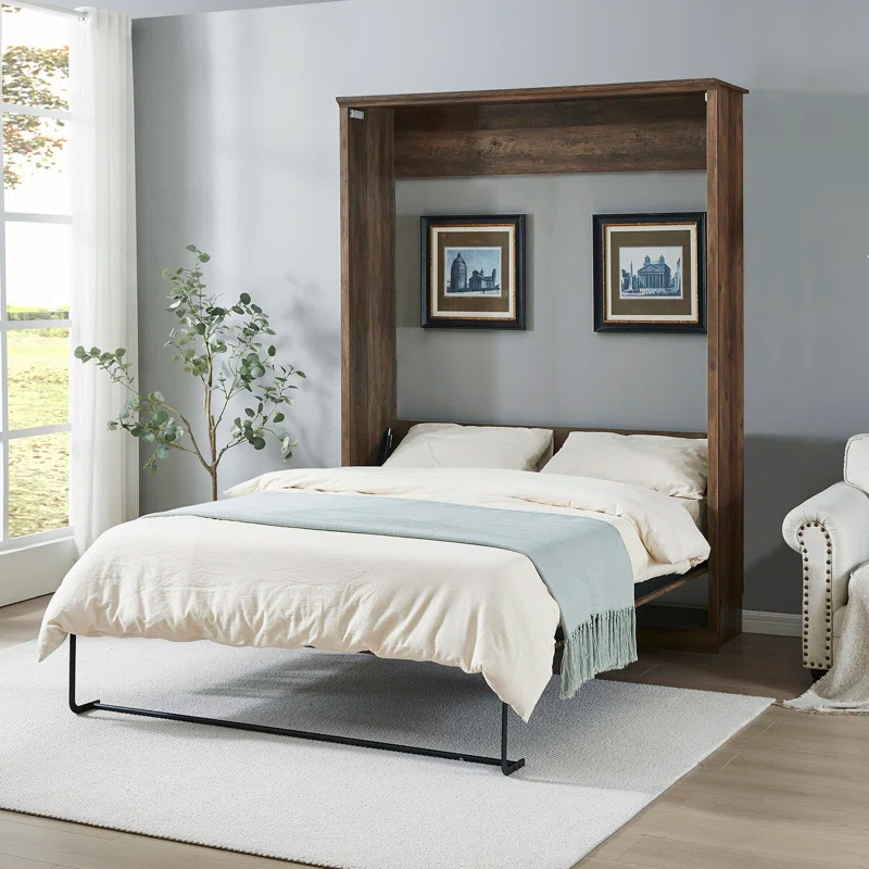 GROUPES Half Self-Close And Open Murphy Bed Cabinet Space-Saving Bed  Perfect For Guest Room, For Bed Room, Guest Room, Home Office