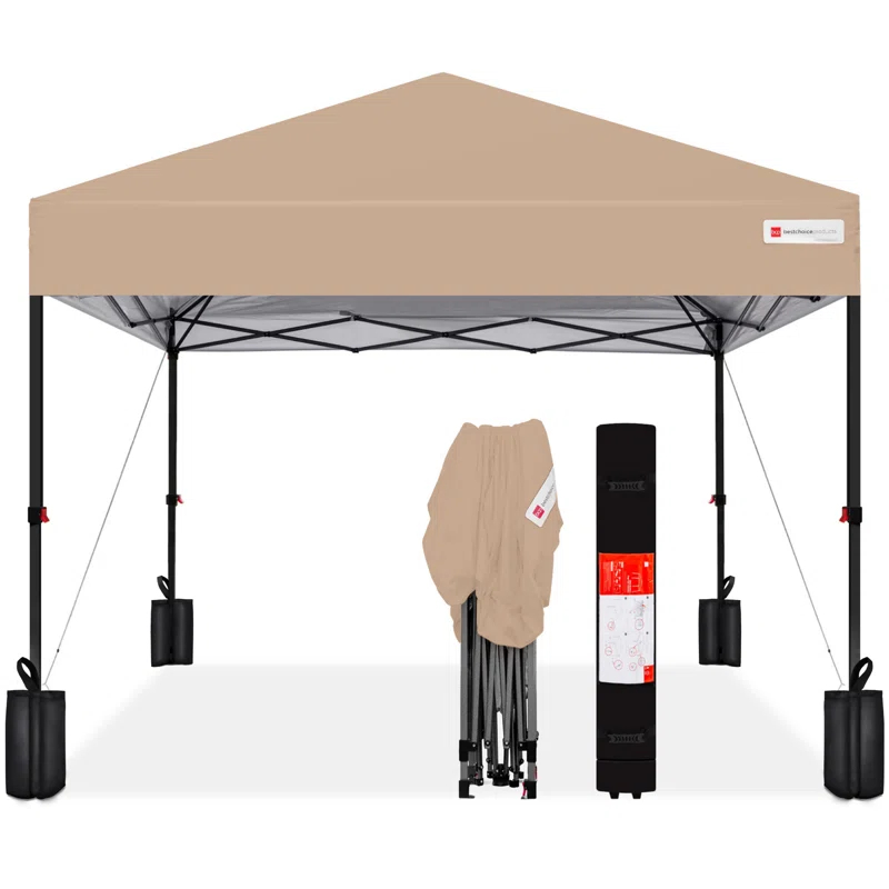 Best Choice Products Best Choice Products Easy Setup Pop Up Canopy W/ 1-Button Setup, Wheeled Case, 4 Weight Bags