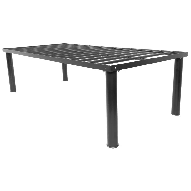 White Noise Ziva University Heavy Duty Steel Platform Bed Base with 3" Round Tube Legs | Wayfair