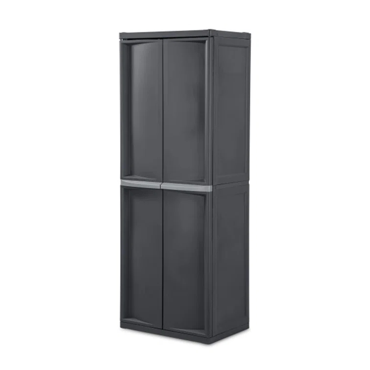 Sterilite Sterilite Adjustable 4-Shelf Gray Storage Cabinet With Doors (Set of 2)
