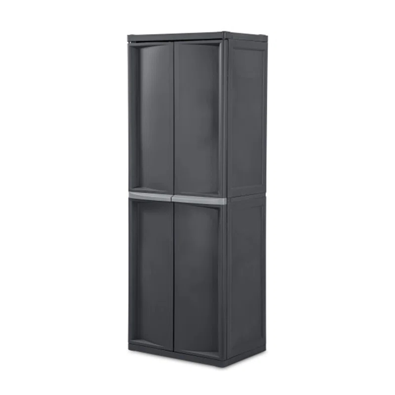 Sterilite Sterilite Adjustable 4-Shelf Gray Storage Cabinet With Doors (Set of 2)